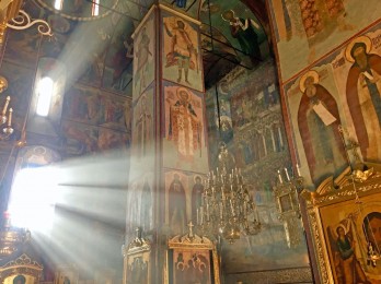 Fescos del estilo bozantino en Sergiev Posad, Rusia