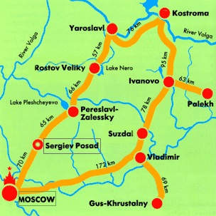 Anillo de oro Rusia mapa, que es, ciudades, guia en español, distancias, ruta turística