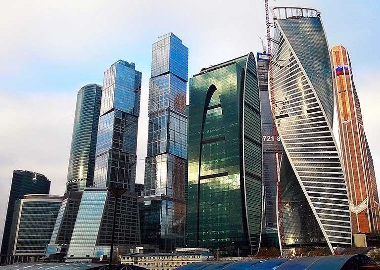 Rascacielos en Moscú del barrio Moscow-city